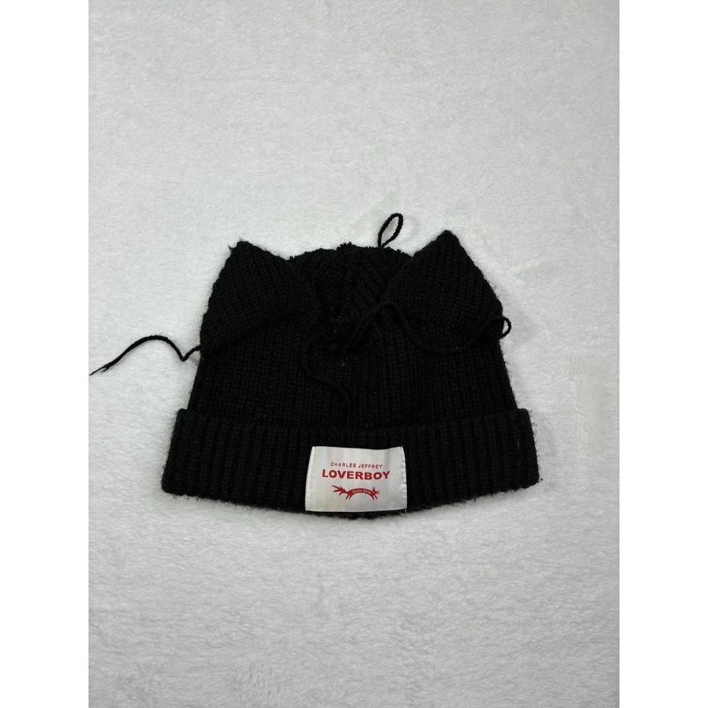 Charles Jeffrey Loverboy Unisex Black Knit Beanie